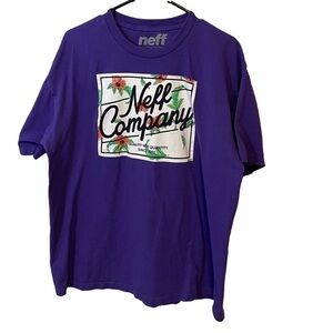 NEFF Tropical T'shirt Men’s Purple Sz XLarge Cotton